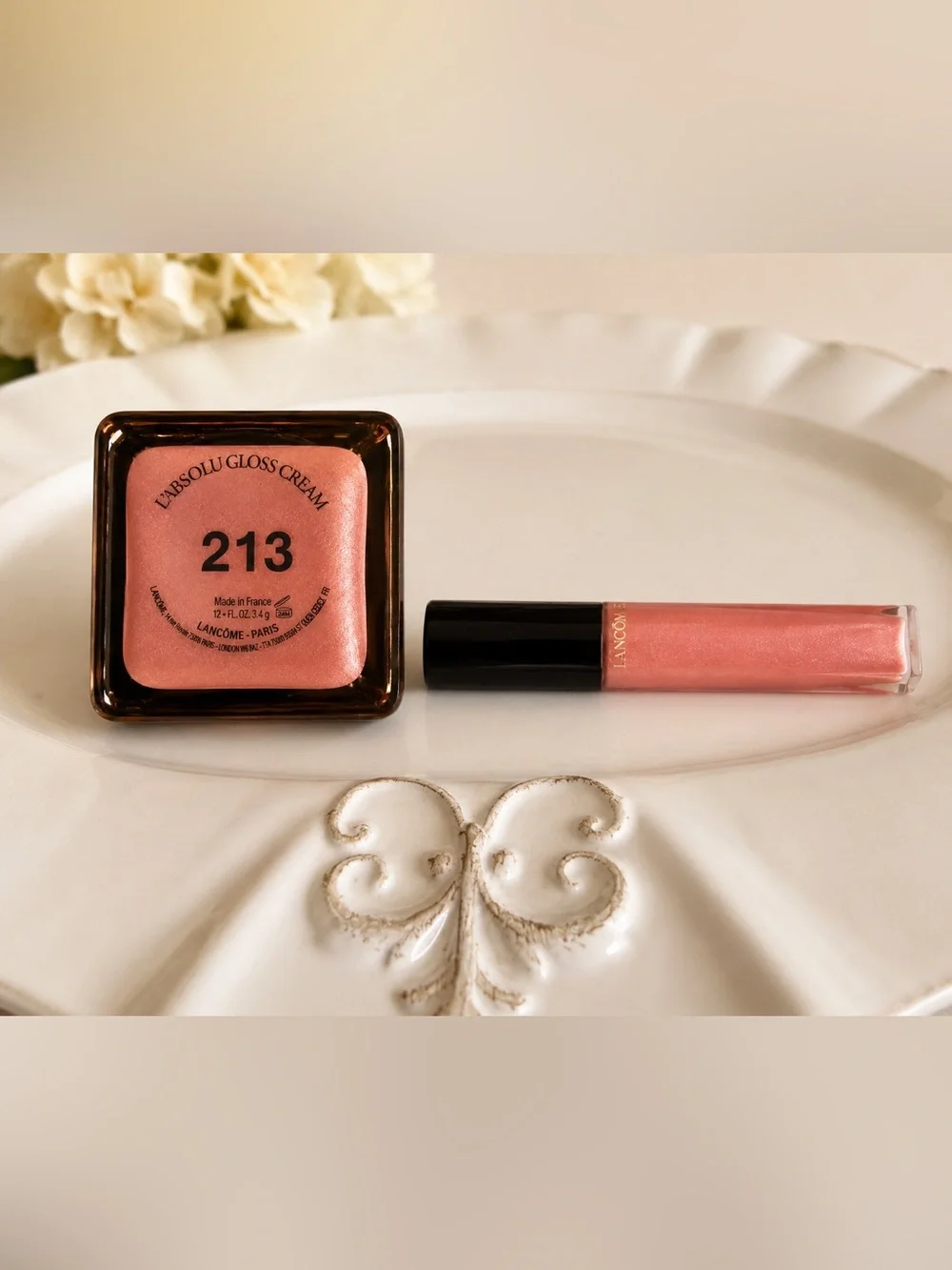 Lancôme L’Absolu Lip LOT 2 Lipsticks (one full-size) 1 Gloss Cream (full-size)